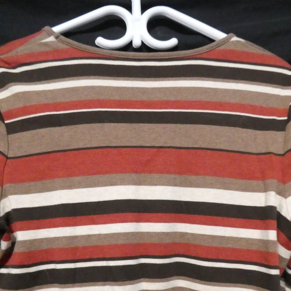 CROFT & BARROW | large | 100% Prima Cotton | Striped Long-Sleeve Top | NWOT - Picture 11 of 14